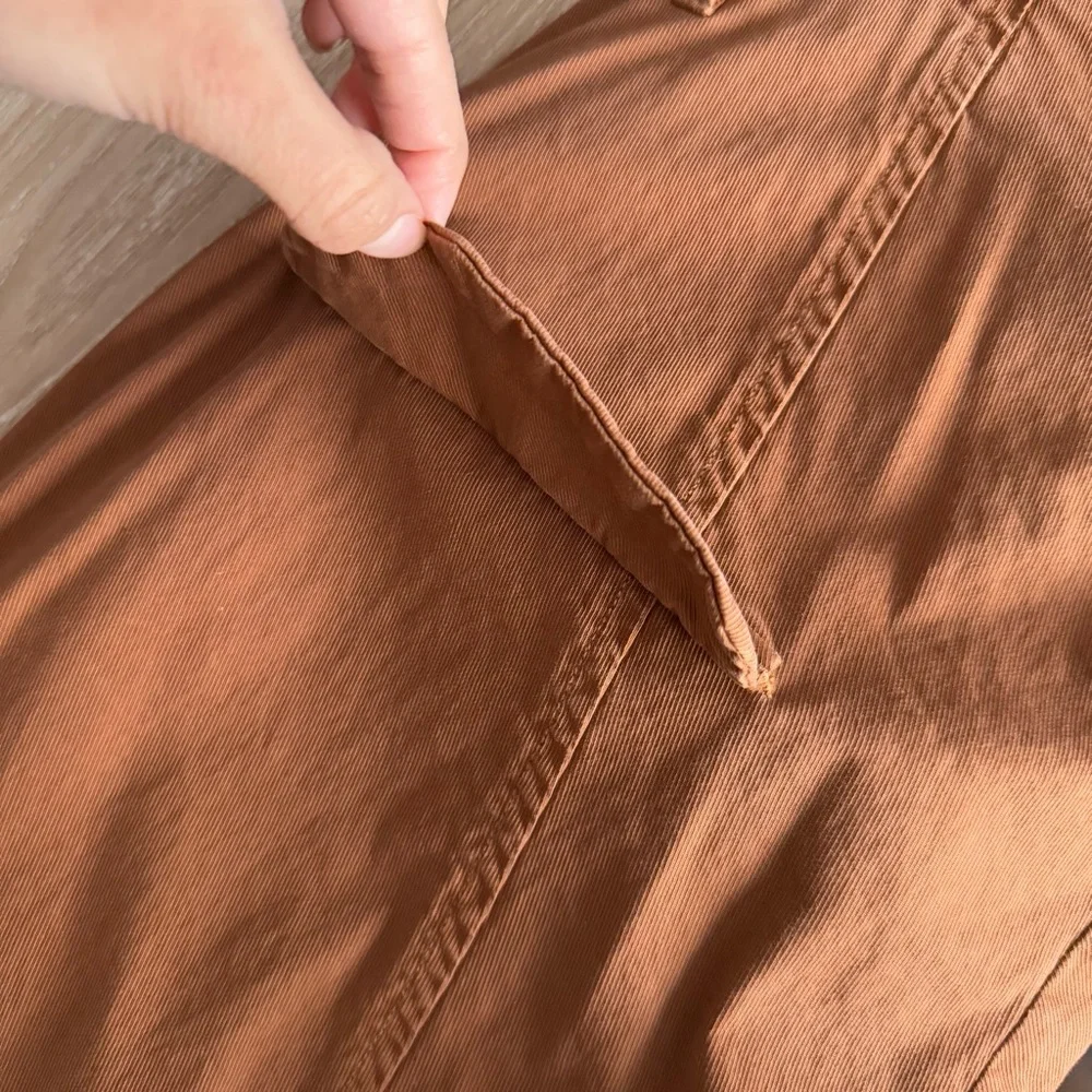 nili lotan 6 paris ankle twill pant drop crotch Maple Brown slouchy boho - Picture 8 of 8